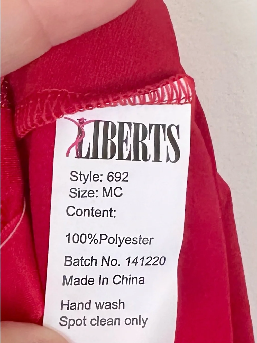 NWT Liberts Kids Red Sequin Dance Leotard with Ribbon Tie Shoulder Straps